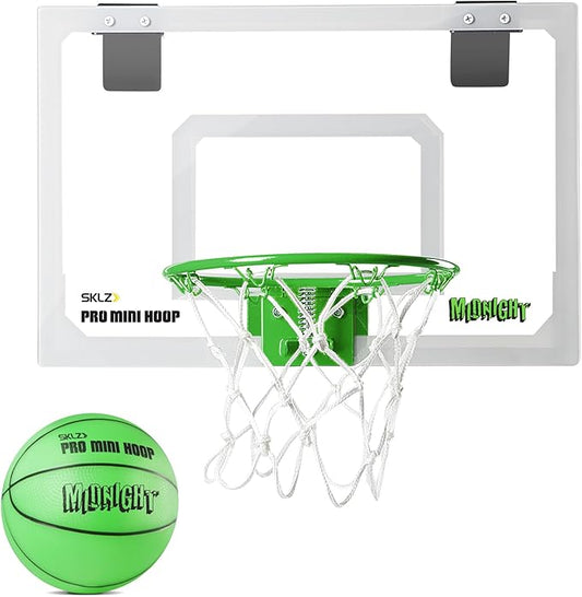 SKLZ Pro Mini Indoor Basketball Hoop - Over The Door – Portable - Great For Home, Dorms, Offices, and Gifts