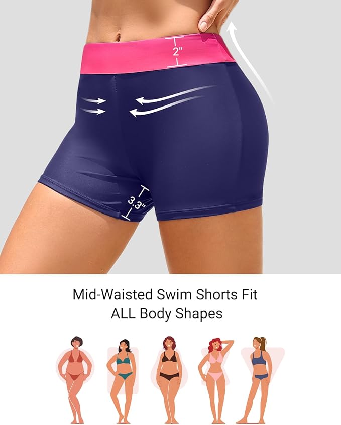 Holipick Long Sleeve Swimsuits for Women - 3 Piece Rash Guard with Shorts Zipper SPF Swim Shirt with Built in Bra