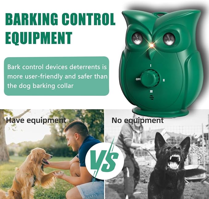 QHZ Ultrasonic Dog Bark Control Device – Safe & Humane Anti-Barking Deterrent 3 Adjustable Modes Rechargeable Indoor & Outdoor Use Effectively Reduces Excessive Barking Without Harm