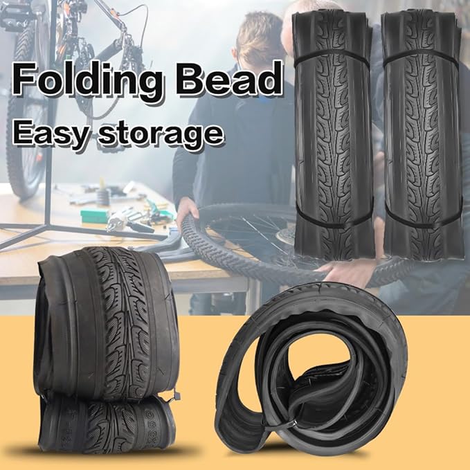 700x35C Bike Tire Foldable Replacement Tires with or Without Bike Tubes and Tire Levers for Road Bicycle