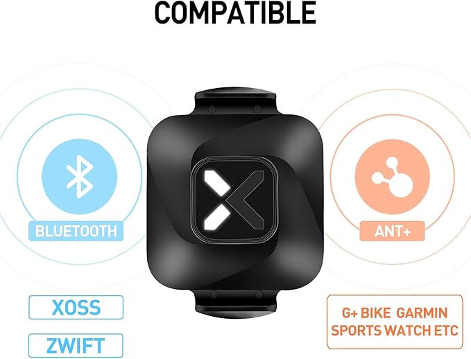 XOSS G+ Gen2 GPS Bike Computer ANT+/ Bluetooth IPX7 Cycling Computer Rechargeable Speedometer Odometer with 2.2 inch LCD Screen, 28 hrs Long Battery Life with Vortex Speed Cadence Sensor-2 Pack