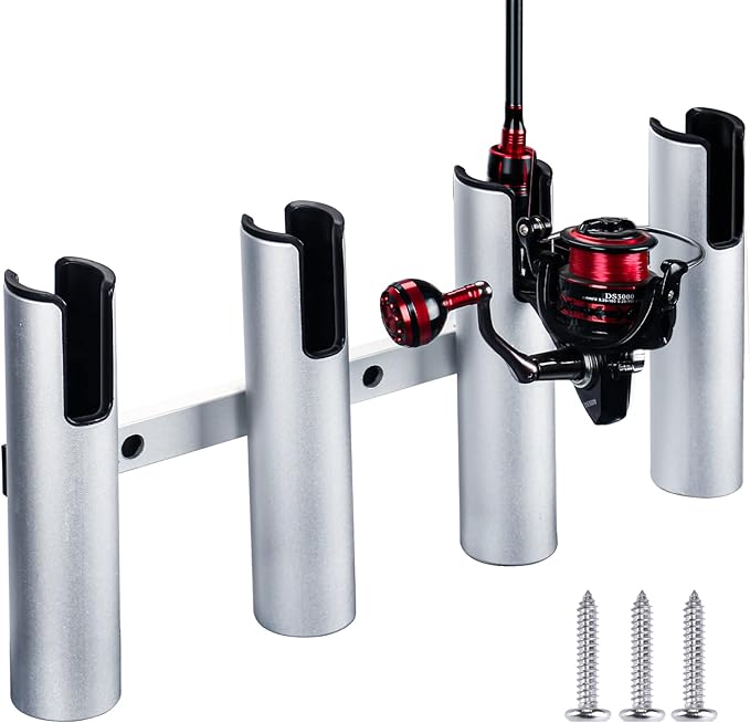 Marinebaby Aluminum Fishing Boat Rod Holder,3/4 Link Tube Aluminum Rod Rack, Suit Boats & Yacht ,Silver