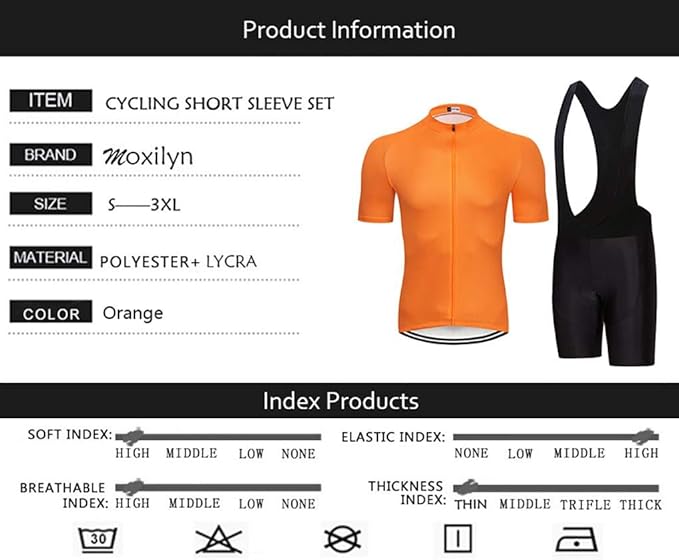 Men's Quick-Dry Cycling Jersey Set Road Bike Bicycle Shirt + Bib Shorts with 9D Gel Pad MTB Riding Clothing Kit