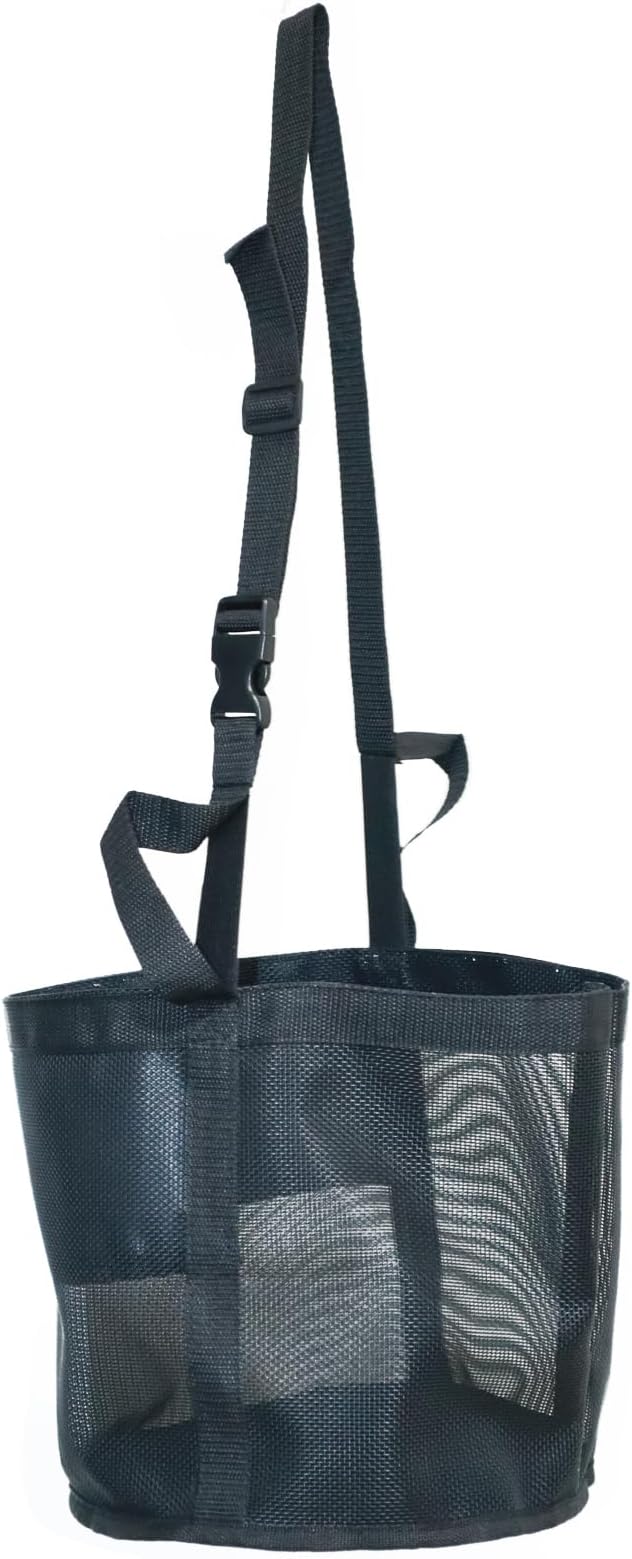 Horse Feed Bag for Grain, Small, Heavy Duty Durable Mesh Horse Feeder with Adjustable Strap, Comfortable Neck, Reinforced Waterproof Bottom Horse Muzzle Feed Bag