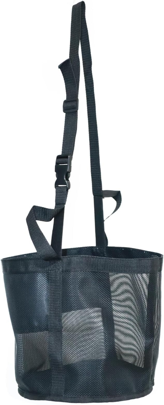 Horse Feed Bag for Grain, Medium, Heavy Duty Durable Mesh Horse Feeder with Adjustable Strap, Comfortable Neck, Reinforced Waterproof Bottom Horse Muzzle Feed Bag