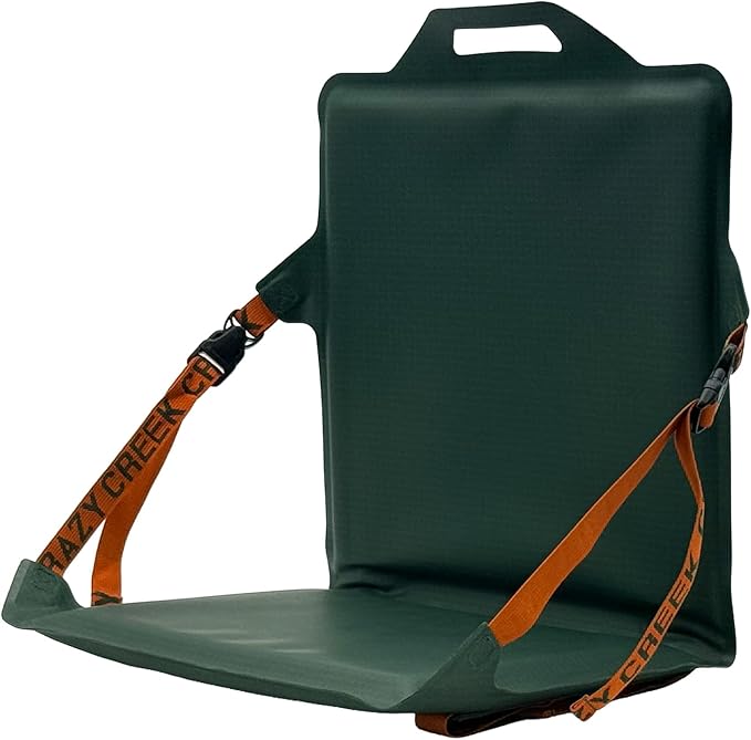 Crazy Creek Canoe Chair IV for Kayaking, Fishing, Camping & More, Detachable for Off The Boat Use, 250 LBS Weight Capacity, Adjustable Straps, Water-Resistant, Forest Green (Forest Green)