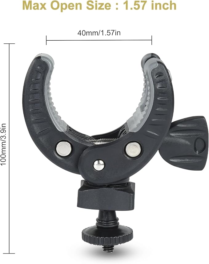 UTEBIT Camera Mount Clamp, Umbrella Clamp Motorcycle Camera Pole Mount Desk Holder Accessories, 360° Ballhead 1/4" Thread Holes with Phone Tripod Mount, Super Clamp for Gopro/DSLR/Stabilizer