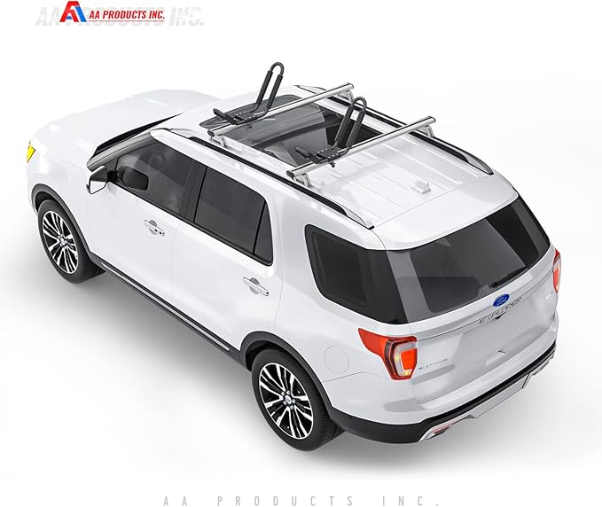 J-Bar Rack Roof Top Mount with 16 Ft Ratchet Lashing Straps, Folding Carrier for Your Canoe, SUP and Kayaks on SUV Car Truck