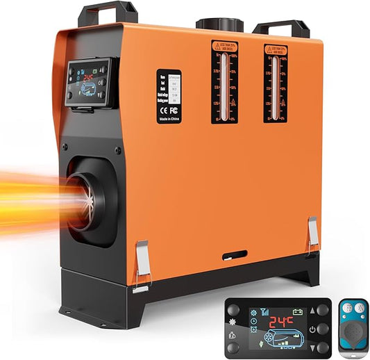 8KW Diesel Heater, 12V Portable Parking Heater, All in One Diesel Air Heaters with Remote Control and LCD Screen， Fast Heating with 1.3Gal Fuel Tank, for Campers RV Truck Boat Bus Car