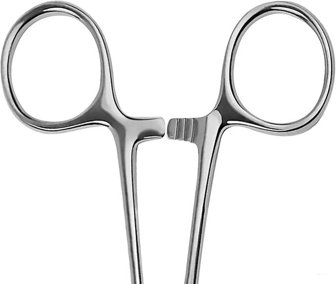 SURGICAL ONLINE Versatile Angling Tools with 2pc 5 Inch Fishing Forceps Set - Stainless Steel, Curved & Straight Hemostats, Serrated Jaws, Locking Mechanism, and Lightweight Design