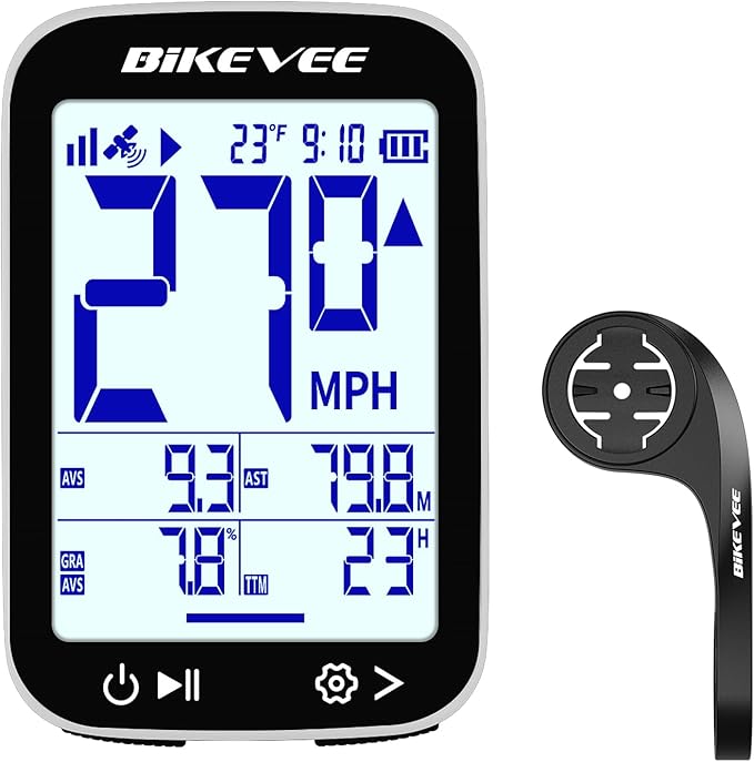 GPS Bike Computer Wireless Cycling Computer with Auto Backlight, Bicycle Speedometer Odometer, Waterproof GPS Speed Tracker for Road Mountain Bikes