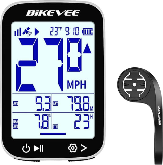 GPS Bike Computer Wireless Cycling Computer with Auto Backlight, Bicycle Speedometer Odometer, Waterproof GPS Speed Tracker for Road Mountain Bikes