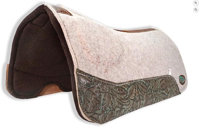 Southwestern Equine OrthoRide Made in USA Premium All Wool Build up, Saddle Pad Western, Classic Contour Saddle Pad, Ortho Pad Horse Saddle Pad, Saddle Blanket, 30x30 & 31x32
