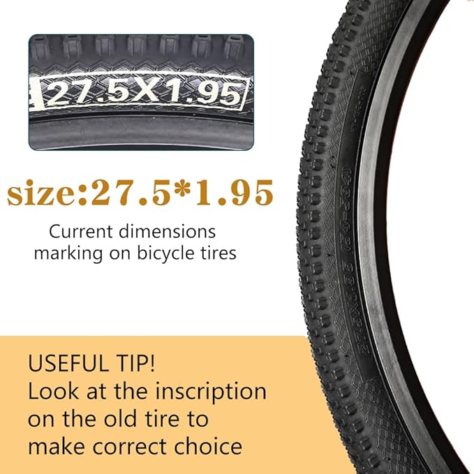 27.5 X 1.95 Inch Folding Bike Tires with 3mm Anti Puncture Proof Protection for Mountain Bicycles