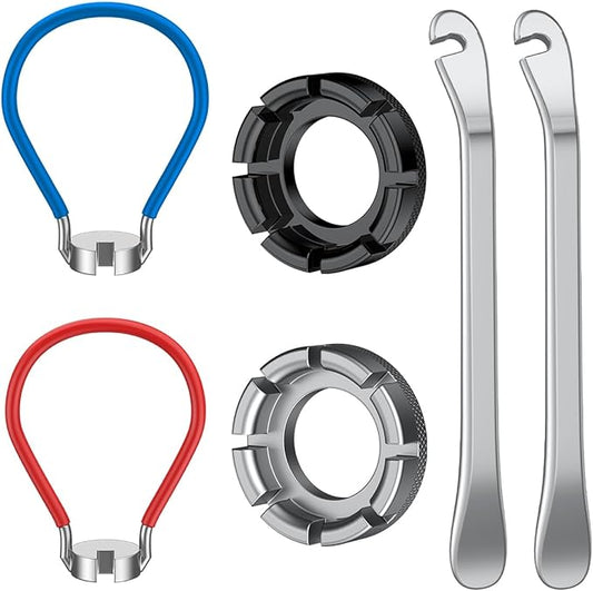 Pawfly Bike Spoke Wrench Tool Kit, Bicycle Rim Truing Repair Tools Set with Tire Levers, Professional Bike Wheel Rim Correct & Spoke Adjustment Repair Kit for Bicycles