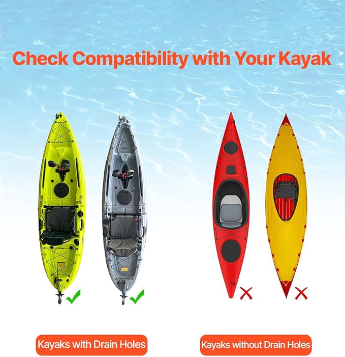 VEVOR Kayak Cart, 280lbs Load Capacity with 10 Inch Solid Tires, Heavy Duty Detachable Canoe Trolley Cart with Adjustable Width & Top Foam Protection, for Kayaks with Drain Holes of 2.54cm and Above