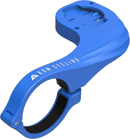 KOM Cycling Wahoo Elemnt Mount Compatible with Multiple Wahoo Computers Including The Wahoo Elemnt Bolt, Elemnt Roam, Elemnt Mini, and Elemnt - Multiple Colors 24g Out Front Computer Mount Blue
