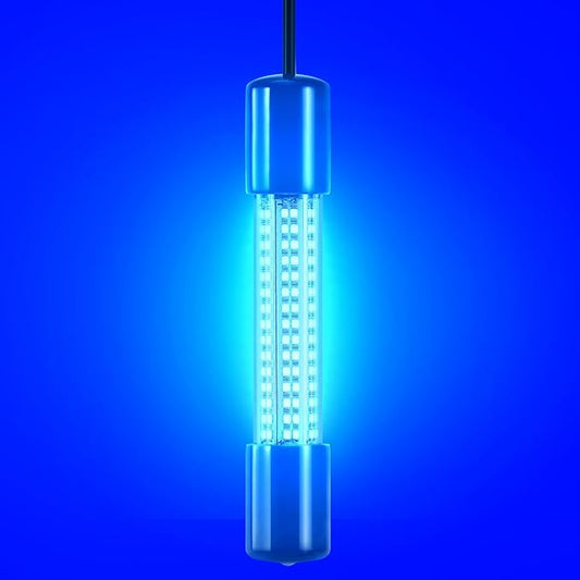 18W水中集魚灯、IP68防水 DC 12-24V LED水中集魚灯 魚誘引ルアー灯 クラッピー・エビ・イカ・ナマズ用 バッテリークランプ付き 16.4ftケーブル 緑/青/白色光