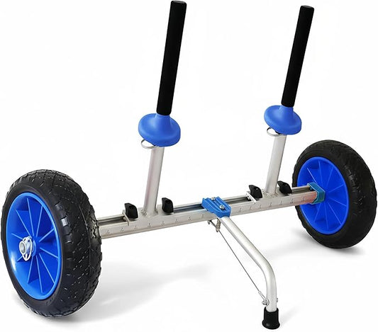 Sit on Top Kayak Cart Dolly with Soild Wheels,Quick-Detachable and Width Adjustable, Suitable for Kayaks Canoes with Scupper Holes