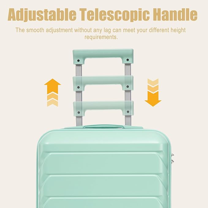 20 Inch ABS Hard Shell Travel Checked Luggage With Combination Lock, Blue