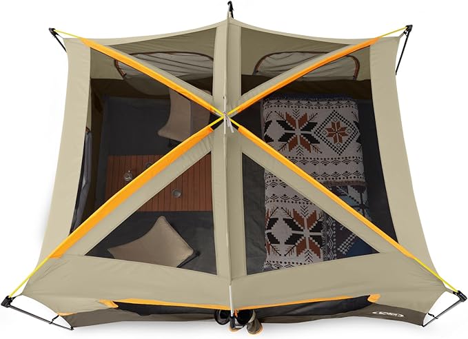UNP 2/4/6/8 Person Tent, Portable Cabin Tent, Camping Tent 4-Person Easy Set Up, Waterproof with Top Rainfly for Outdoor Camping/Hiking