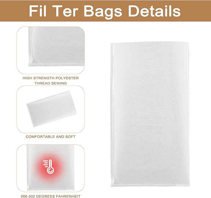 120 Micron Food Grade Nylon Tea Filter Bags 2.5"x4.5" Pressable Rosin, Filter Tea 40 Pack
