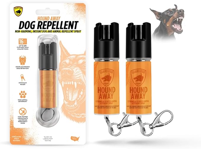 Citronella Dog Deterrent Spray, Dog Spray Self Defense, Training and Barking, Long-Range Dog Repellent, Portable Canister (0.5oz / 2oz)