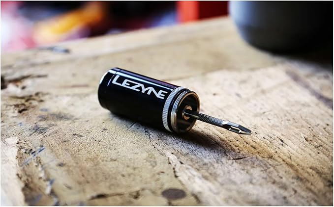 LEZYNE Tubeless Bike Tire Repair Kit - Road, Mountain & Gravel Bicycle Puncture Tool Set - Portable Compact Aluminum Storage Container/Handle with Stainless Steel Reamer & 5 Extra-Tacky Plugs