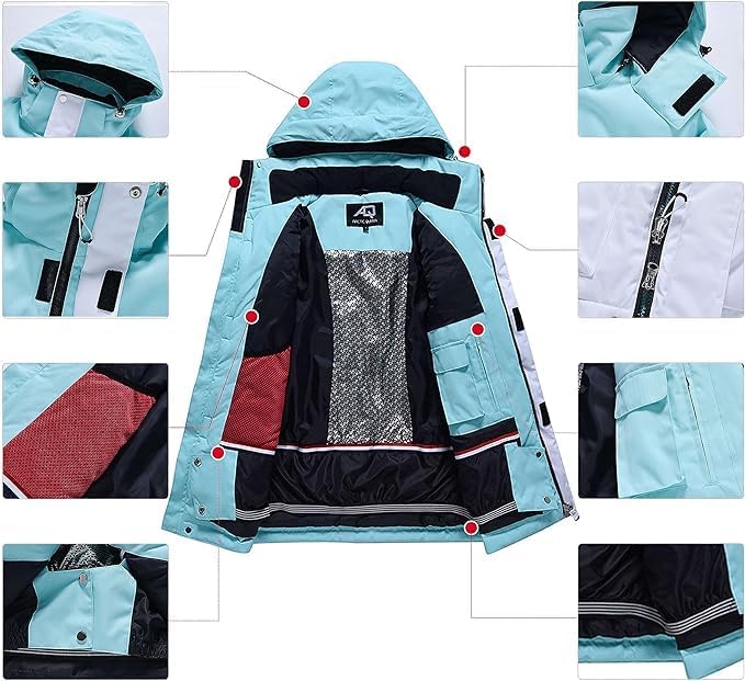 Women's Ski Jackets and Pants Set Waterproof Insulated Snowsuit Winter Warm Skisuit Fashion Snowboarding Snow Coat