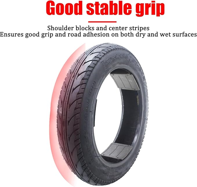2 Pack 12 1/2 x2 1/4 Tubeless Tire, 12.5x2.25(57/62-203) Dirt Bike Tire - 12inch Tubeless Bike Tires, Strong Grip Replacement fits Children’s Bike Folding Bike Tricycle, 6PR.35-45PSI