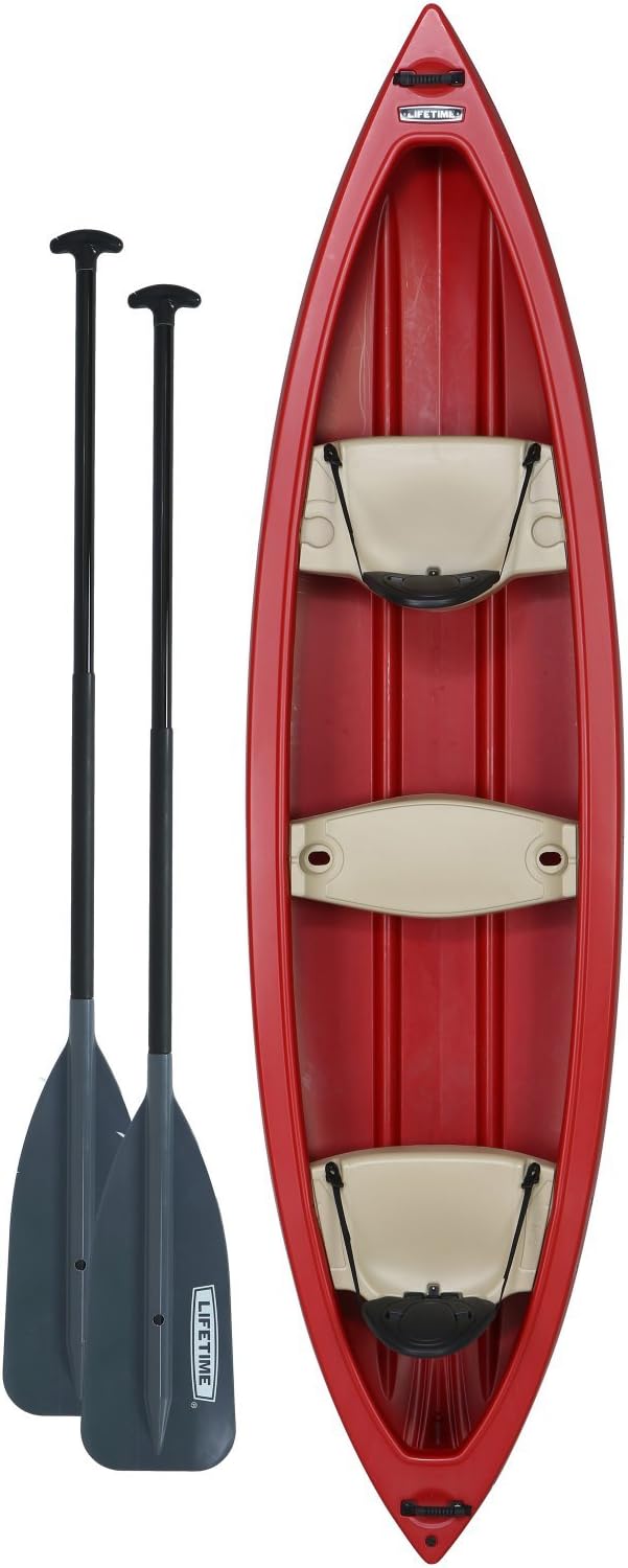 Lifetime Kodiak Canoe with 2 Paddles, Red, 13'