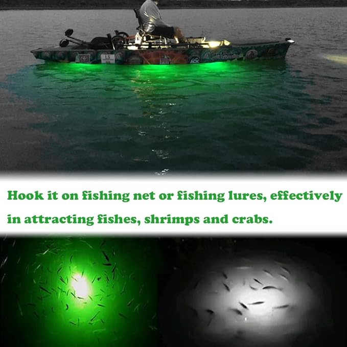 10 Pack Fishing Deep Drop Light LED, Colorful Flashing Strobe LED Fishing Lights, Underwater Fishing Light, Waterproof Attractants Diamond Lure Light for Saltwater Freshwater Tuna