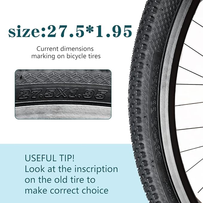 2 Pack Bike Tire 24 26 27.5 X 1.95 27.5 29 X 2.125 Inch Folding Replacement Bike Tire with Tire Levers Foldable Bead Wire Bicycle Tire for Mountain Bike