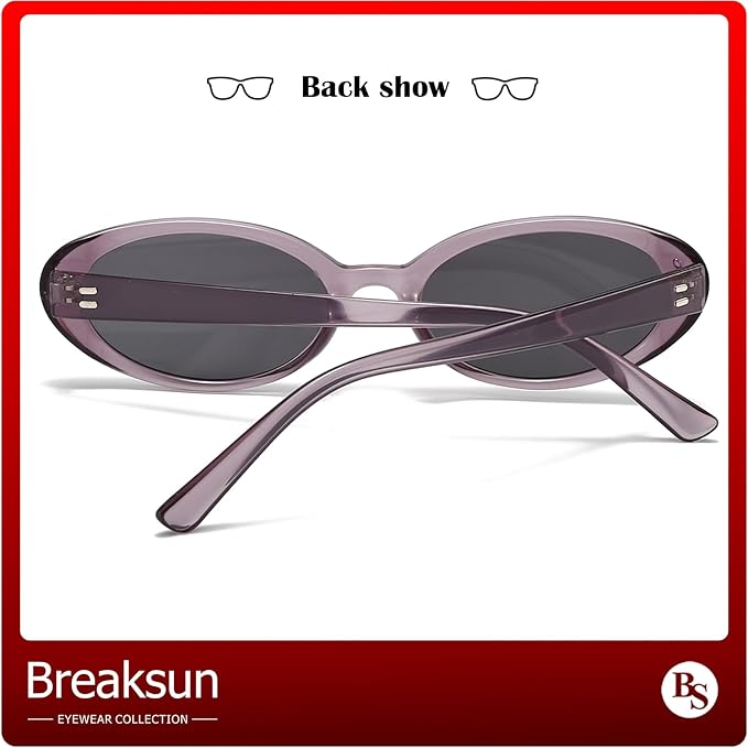 Retro Oval Sunglasses for Women Men Fashion Small Oval Sunglasses 90s Vintage Shades