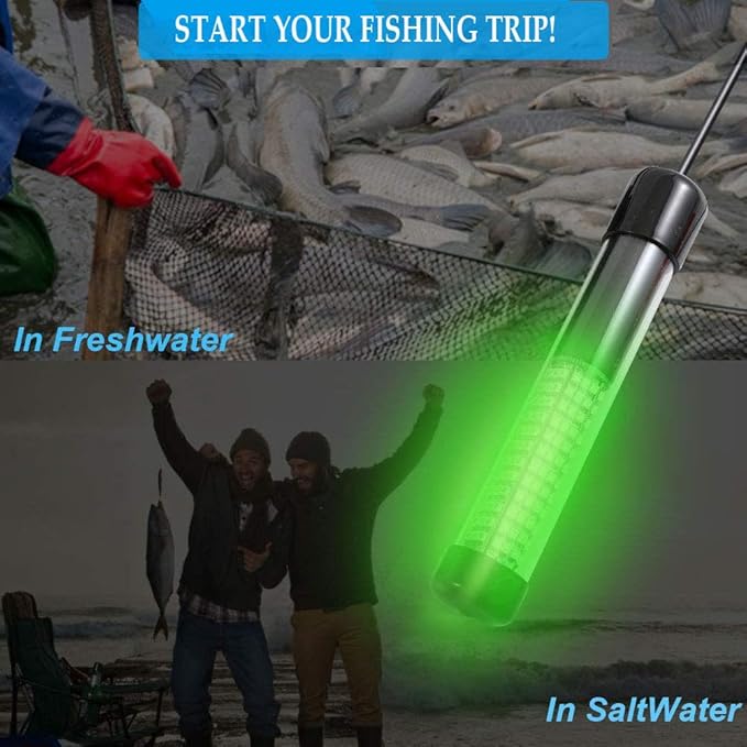 Submersible Fish Finder, Underwater Lure Bait Light, Fish Attracting Lamp, Night Fishing Light, Boat Fishing Light, Pool Light 12V 10.8W 180 LEDs 1080 Luminous IP68 with 5M Cord