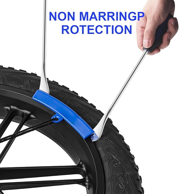 PINKJOY 11.5" Tire Spoon Kit, 24pcs Tire Changing Tool for Motorcycle Dirt Bike Lawn Tractor Bicycle, Motorcycle Tire Changer Tire Removal Tool with 3pcs Rim Covers 6pcs Valve Tool Valve Cores