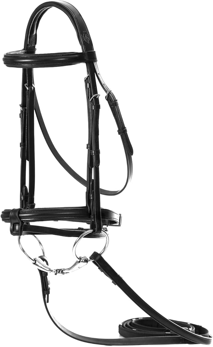 Equinavia Saga Padded Cavesson Dressage Bridle with Reins and Removable Flash