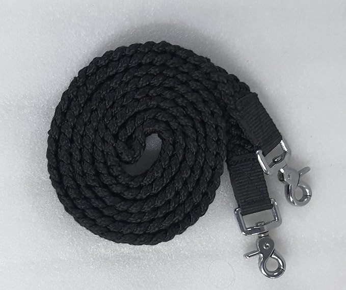 8' Braided Cotton Rein for Horse Headstall with Snaps Soft and Durable Reins