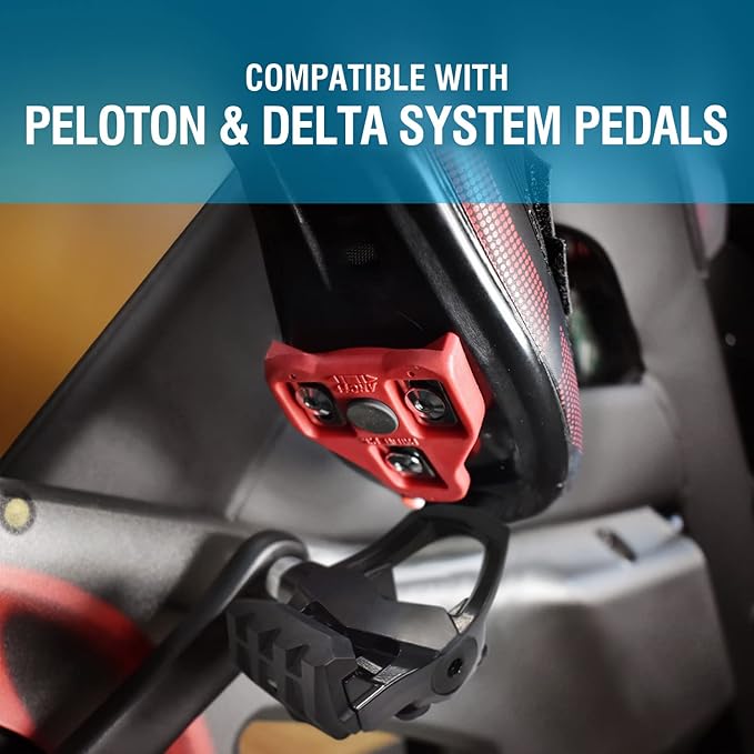 MARQUE Look Delta Compatible Cleats - 9 Degree Float Red Cleat Set for Peloton Indoor Cycling and Outdoor Road Cycling Designed for Women and Men Clipless Spinning and Cycle Shoes