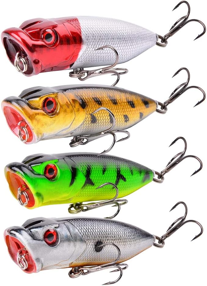 Aorace Fishing Lures Kit Mixed Including Minnow Popper Crank Baits with Hooks for Saltwater Freshwater Trout Bass Salmon Fishing