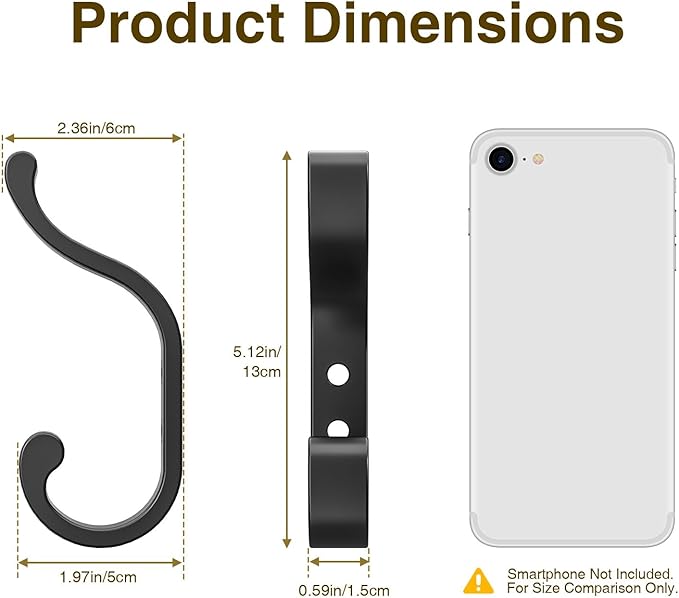 Coat Hanger Wall Mount 8-Pack - Wall Hooks for Hanging Heavy Duty