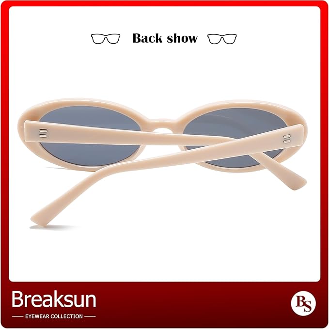 Retro Oval Sunglasses for Women Men Fashion Small Oval Sunglasses 90s Vintage Shades