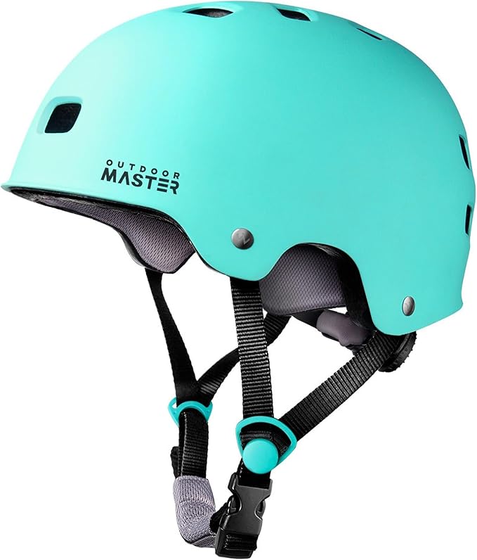 OutdoorMaster スケートボード サイクリング ヘルメット - 取り外し可能なライナー2枚付き 通気性 多用途 スポーツ スクーター ローラースケート インラインスケート ローラーブレード 子供 ユース 大人用