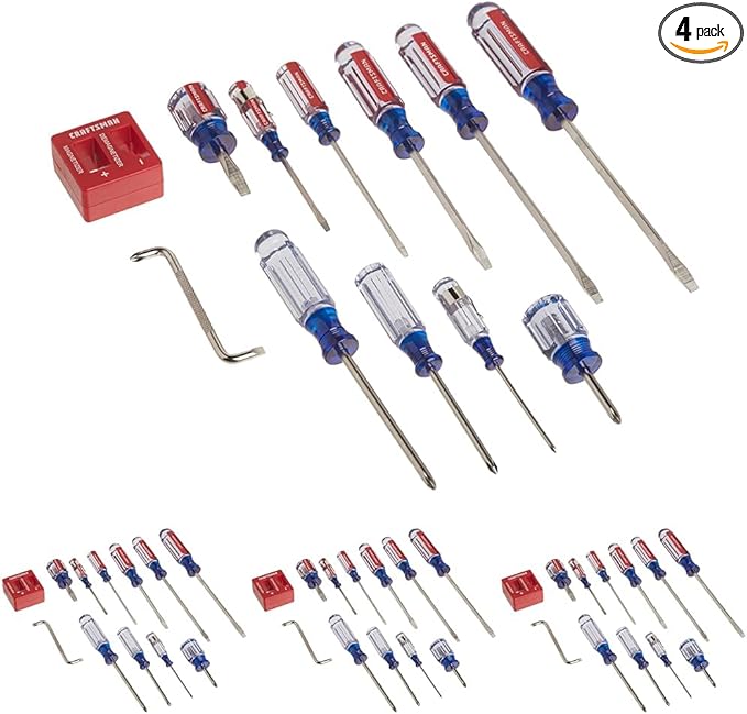 CRAFTSMAN Screwdriver Set, Assorted, 12Piece (CMHT65044) (Pack of 4)