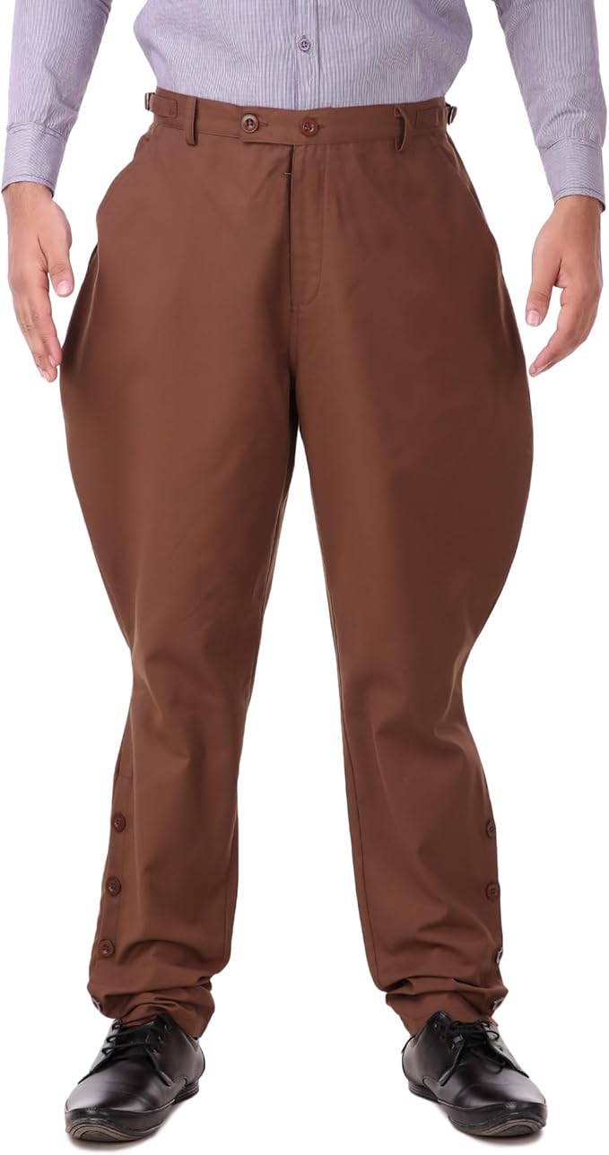 ThePirateDressing Steampunk Victorian Cosplay Costume Mens Archibald Jodhpur Pants Trousers