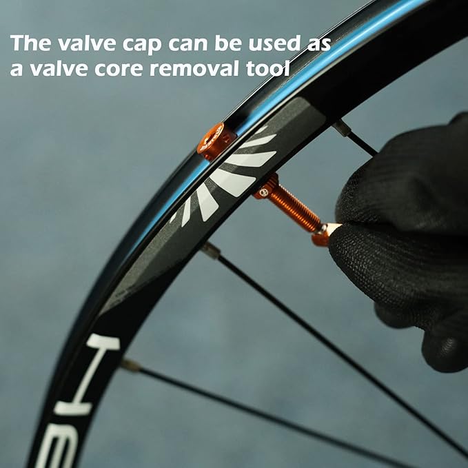 Thinvik Presta Tubeless Valve Stem 44/48/65/70/85mm,Super Light Alloy Presta Tubeless Valve Stem Kit for Tubeless Tires-2 Tubeless Valve Stem (with Aluminum Alloy Valve Cap) + Valve Core Removal Tool