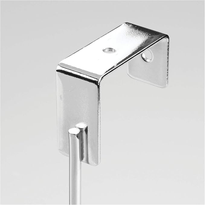 iDesign Classico Metal Over the Door Organizer, 3-Hook Rack for Coats, Hats, Robes, Towels, Jackets, Purses, Bedroom, Closet, and Bathroom, 5" x 8.2" x 12.5", Chrome