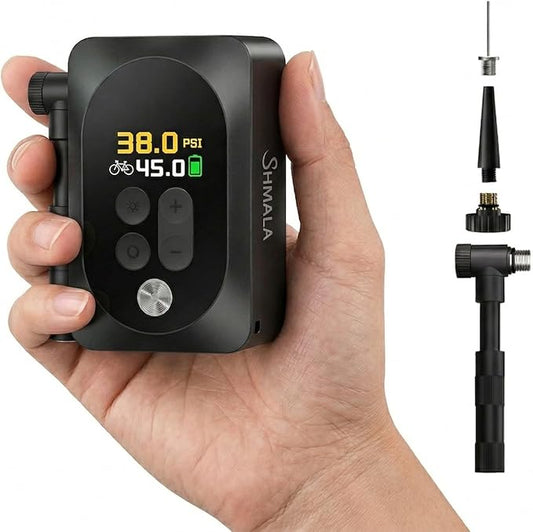 Mini Electric Bike Pump, 120g Ultra-Light 150 PSI Portable Bike Tire Inflator with Digital Gauge, USB-C Rechargeable Auto-Stop, Presta & Schrader for Road Mountain E-Bike