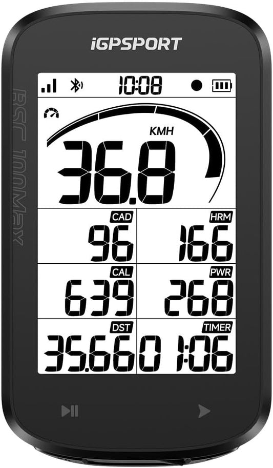 iGPSPORT BSC100MAX GPS Bike Computer, 3'' Screen Auto Start/Stop Custom Data 40H Waterproof Bicycle Computer Wireless