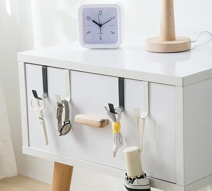 eywlwaar Over The Cabinet Door Single Hooks 10 Pack (10P-White)